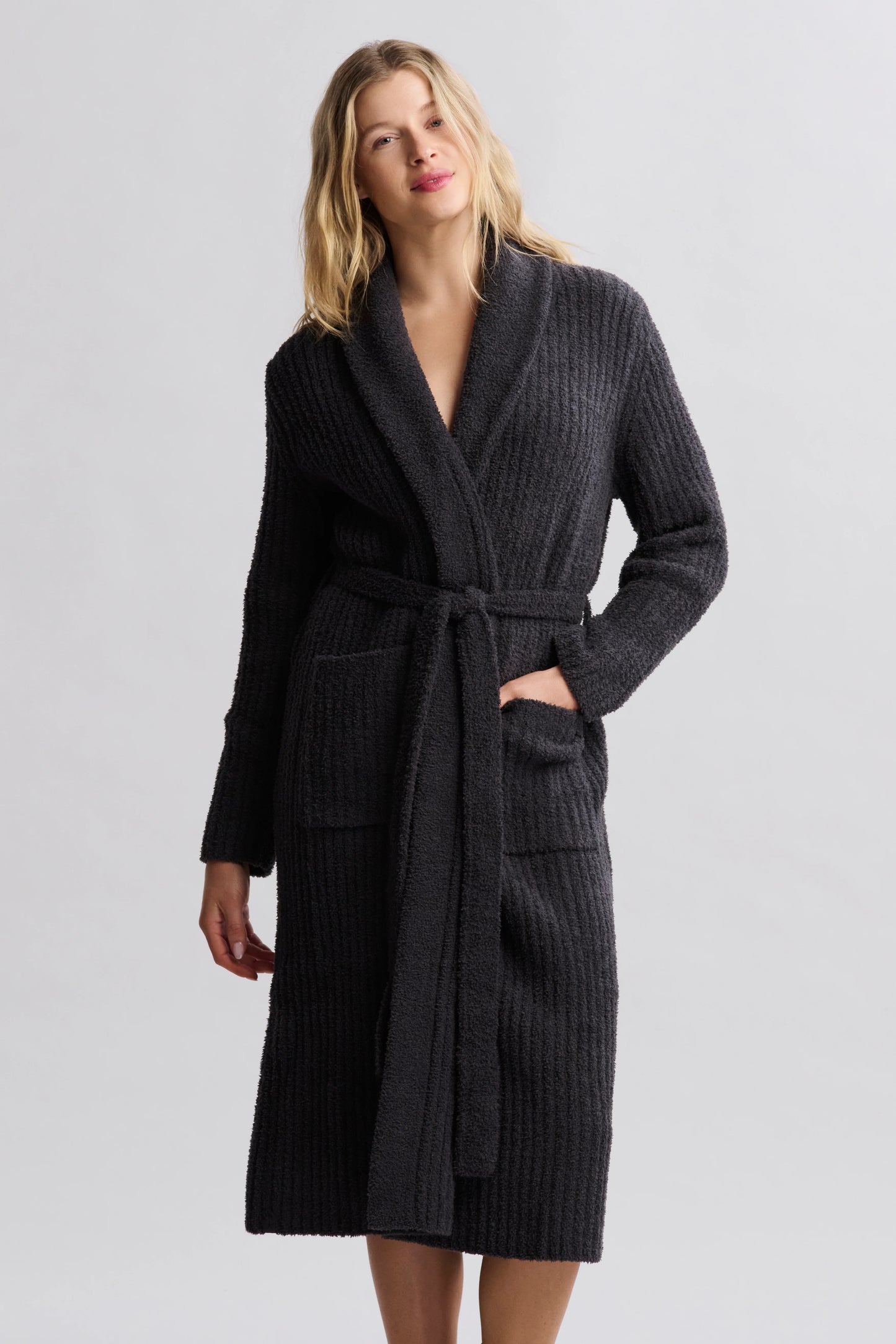 Ribbed Robe (Black