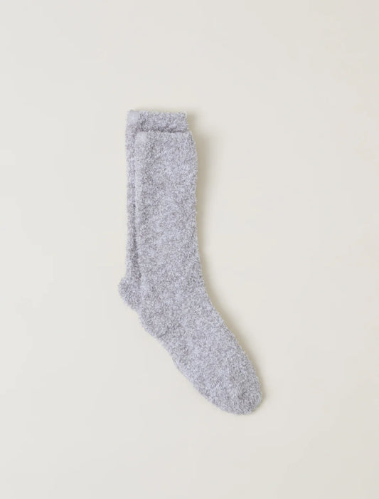 CozyChic Heathered Socks (Oyster/White)